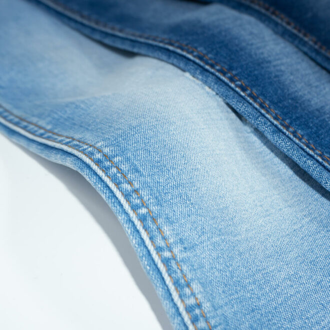 DL2071W Deep Indigo Jeans Fabric 11.8 OZ Heavyweight Twill Stretch Denim Fabric with Slub - 2
