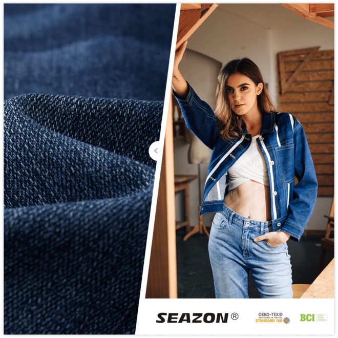 DL2071W Deep Indigo Jeans Fabric 11.8 OZ Heavyweight Twill Stretch Denim Fabric with Slub - 7
