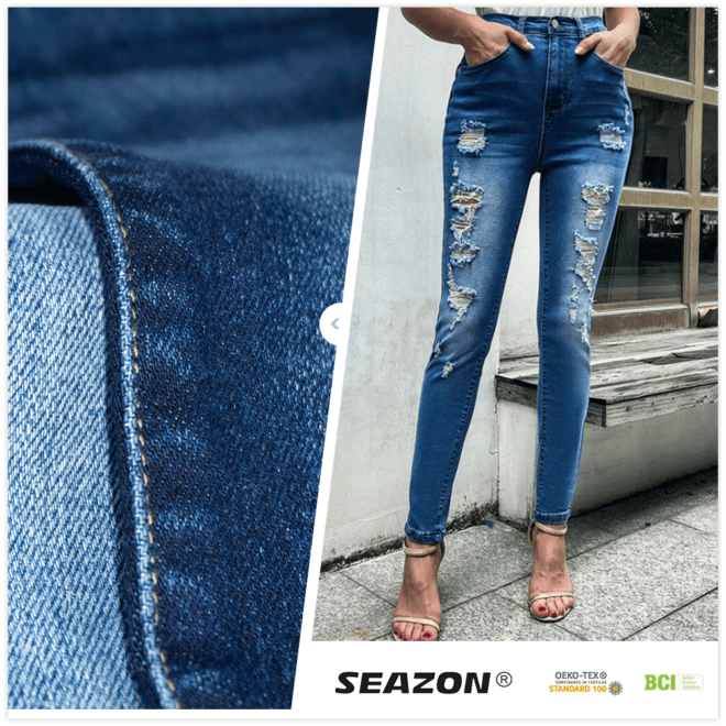 DV3052-2W 11.7 OZ Heavy Weight Jeans Denim Fabric Indigo Color 76% Cotton T23% SP1% - 10