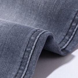 DG1034H-6W Sergé Vulcanisé Bleu Gris 20% Tissu Denim Jeans en Coton Recyclé