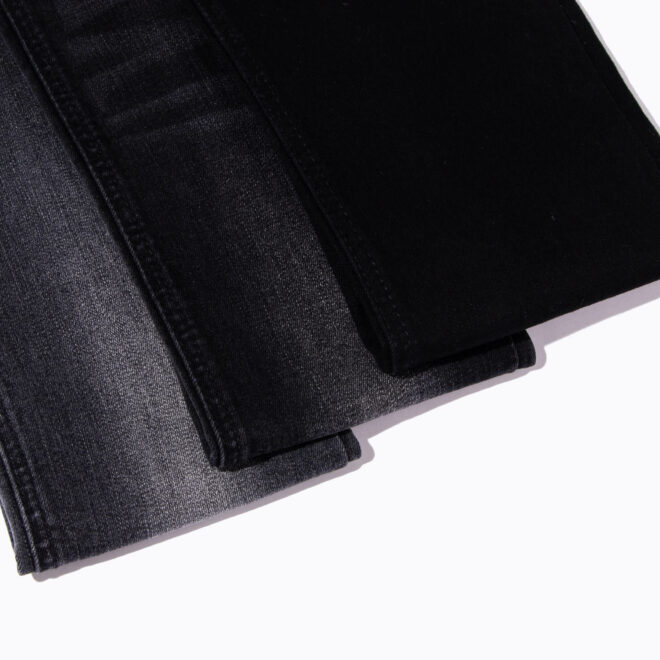 DG2020BB 10.8oz 20% Recycled Cotton Black Stretchable Denim Fabric for Jacket-2