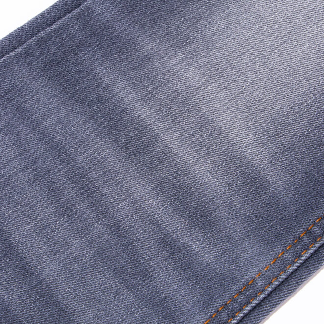 DG2052-E Sulfide Blue Grey Recycled Cotton Denim Jeans Fabric-3