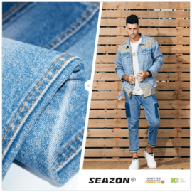 DV3020R Саржевое плетение 10.8 унция 99% Хлопчатобумажная джинсовая ткань цвета индиго