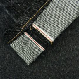 SL001 Слабби 100% Хлопковая джинсовая ткань с кромкой черного цвета