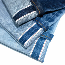 SL007 Vải denim Selvedge cotton BCI không co giãn cho quần jean may mặc