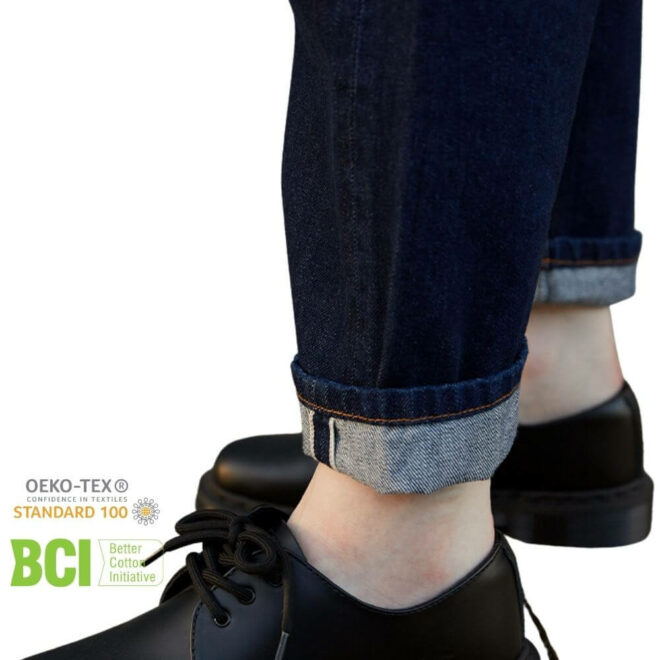 SL007 US BCI cotton Non-stretch Selvedge denim Fabrics for Apparel Jeans-11