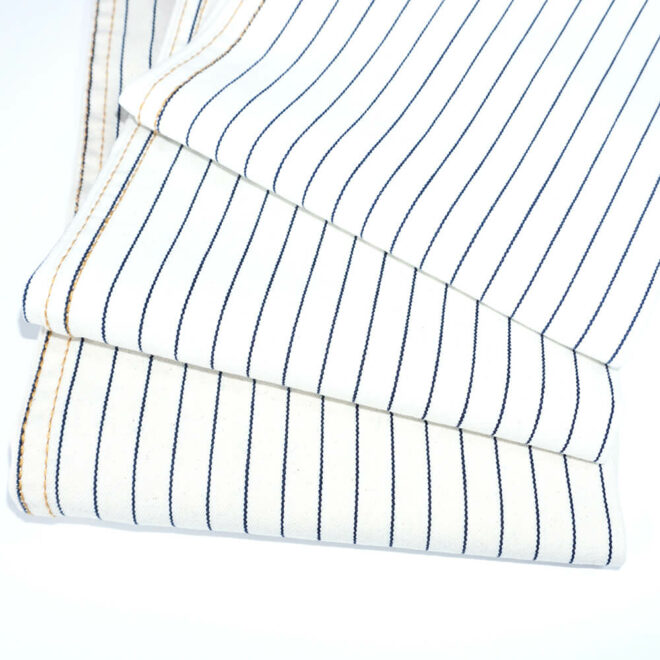 WX1932JW Pure Cotton Indigo Stripe Denim Fabric 11.7 oz Heavy Weight-1