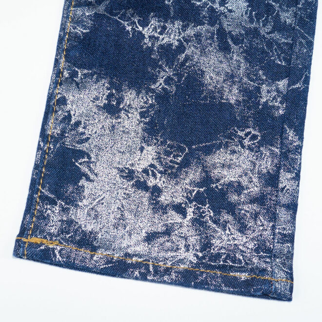 WX2377JTPF1-A Custom High Quality Foil Print Cotton Denim Fabric-3