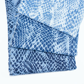 WX2523JTPF1 Хлопчатобумажная джинсовая ткань с рисунком змеиной кожи по индивидуальному заказу